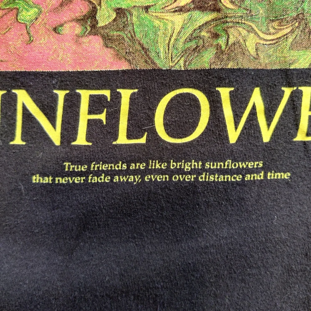 Dirtee Laundry Black Long Sleeve With Sunflower Graphic Size Medium - Picture 2 of 4